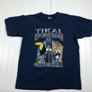 VTG Tzol Kin T-Shirt Tikal Guatemala Big Graphic‎